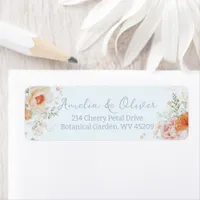 Blue and Blush Pink Floral Return Address Labels