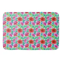 Pretty Watercolor Floral  Bath Mat