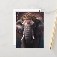 Adorable Elephant in a Crown Postcard