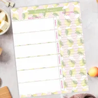 Meal Planner & Shopping List Pink Lemon Slices Notepad