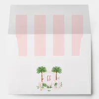 Personalized Palm Springs Flamingo Monogram Envelope