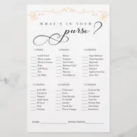 What’s in Your Purse? Bridal Shower Game – Elegant
