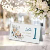 Paper Quilling Flowers Wedding Reception   Table Tent Sign