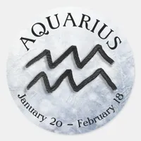 Zodiac Sign Aquarius Horoscope Astrology Classic Round Sticker