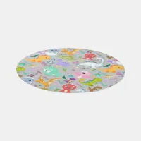 Cute Dinosaur Pattern on Grey | Rug