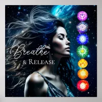 Breathe and Release | Beautiful Ethereal Woman Poster