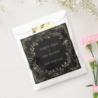 Luxurious Gold & Black Sepia Floral Finish  Favor Bag