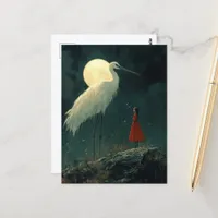 Girl and the Giant Crane Postcard