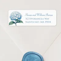 Elegant Light Blue Hydrangea Flower Return Address Label