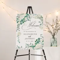 Summer Spring Ivory Floral Wedding Welcome Sign