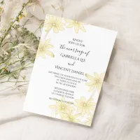 Light Yellow Daisies on White Wedding Invitation