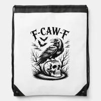 Halloween F-Caw-F Bird Crow Women Men Trendy Casua Drawstring Bag