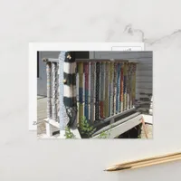 Yarn Bombed Abandoned House Porch in Iowa Postcard