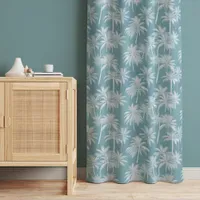 Hawaiian Palm Tree Silhouette Pattern Teal ID1093 Blackout Curtains