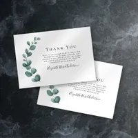 Sympathy Eucalyptus Funeral  Thank You Card