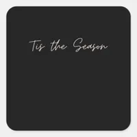 Neon Tis The Season Sign Square Sticker