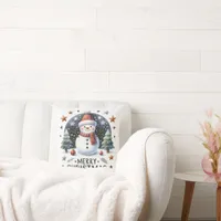 Snowman Christmas Throw Pillow