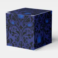 Black and Blue Gothic Rose Damask Favor Boxes
