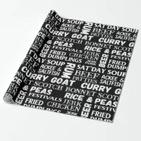 Jamaican Caribbean Chef Patterned Birthday Wrapping Paper