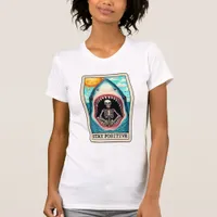 Stay Positive Skeleton in a Shark Tarot T-Shirt