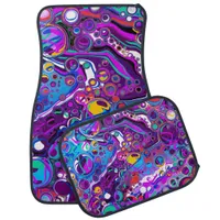 Purple, Blue Marble Fluid Art   Car Floor Mat