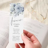 Dusty Blue Florals Quote Thanks Wedding Favor Bookmarks