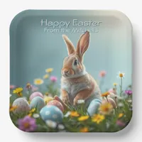 Cute Floral Easter Bunny Party Personalized Paper Plates