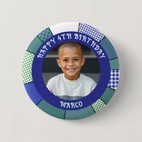 Personalized Age, Name and Photo Birthday  Button