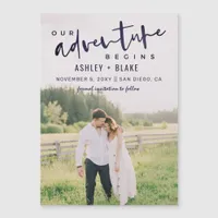 Navy Our Adventure Begins Photo Save the Date