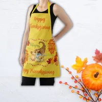 Thanksgiving Friendsgiving Autumn on yellow | Apron