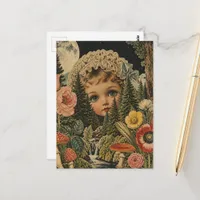 Gorgeous Vintage Doll Collage Postcard