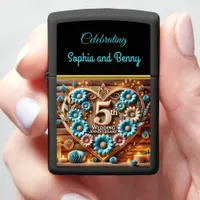 Rustic Harmony 5th Anniversary Floral Masterpiece Zippo Lighter