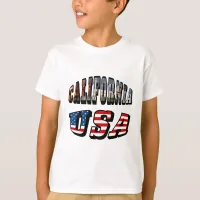 California Picture and USA Flag Text T-Shirt