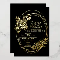Chic Roses Wedding  Foil Invitation