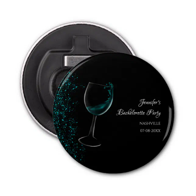 Girls weekend mocktail bachelorette party blue bottle opener