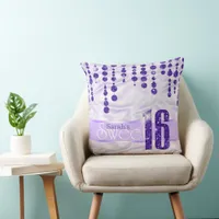 Satin Jewel Sweet Sixteen Purple ID260 Throw Pillow