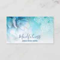 *~* Meditation Mandala Reiki  Yoga Floral Glitter Business Card