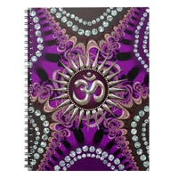 Silver Om Purple Eastern Sparkle Notebook