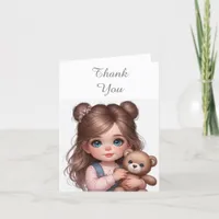 Cute Little Girl Thank You Note Card