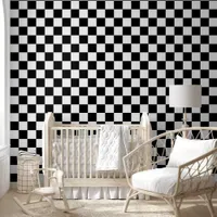 [Classic Checkerboard] Black and White 3" Squares Wallpaper