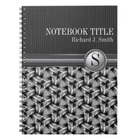 Abstract White Grey Weave Pattern Custom Notebook