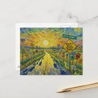 Road with Joyful Journey Rock and Roll Never Ends Postcard