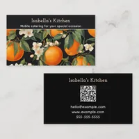Modern Spanish Oranges Black Chic Business Card