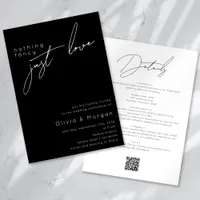 Nothing Fancy Just Love Script QR Code Wedding Invitation