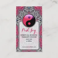 Aztec Pink Joy YinYang New Age Yoga Business Card