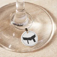 Martial Arts Black Belt Wine Charm