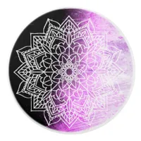 Purple Mandala Ceramic Knob