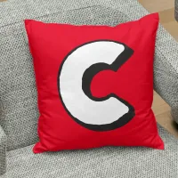 Initial letter C monogram alphabet pillow