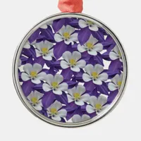 Columbine Flower Pattern Metal Ornament