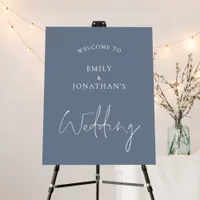 Minimalist Dusty Blue Welcome to Wedding Foam Board